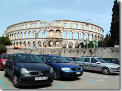 The ancient Roman amphitheater of Pula.