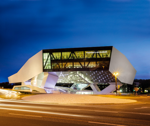 The architecture of the Porsche Musuem