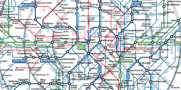 Munich public transport zones - Inner City