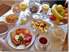 Breakfast at the Baggot Court Townhouse B&B in Dublin.