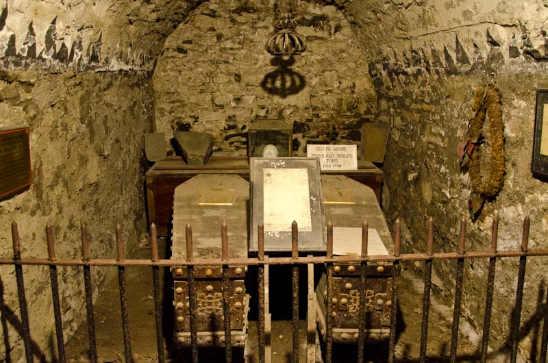 The coffins of the Sheares Brothers in the crypt of St. Michan's Church in Dublin