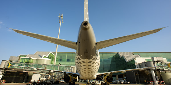 A plane at Barcelona's El Prat Airport