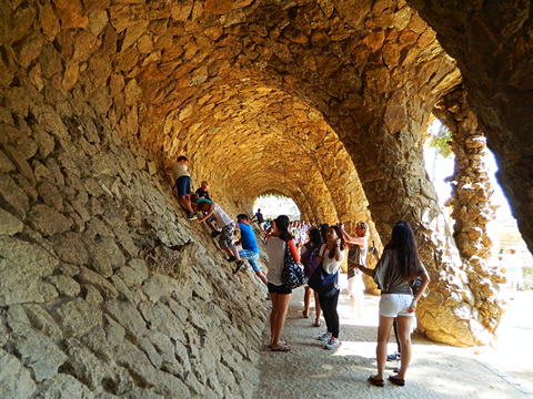 The main staircase at Park Gell, Barcelona.