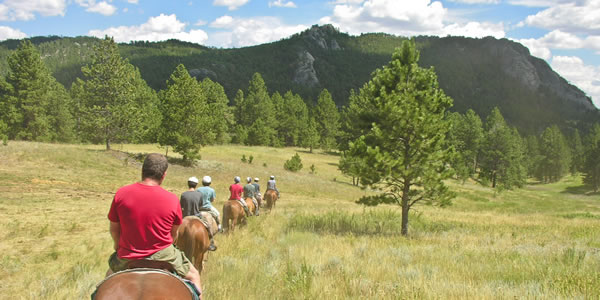 Horseback riding in the Black Hills of South Dakota