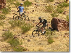 The switchbacks are tight and the trails thrillingly narrow at the single-track mountain bike park of Bootleg Canyon, 40 miles southeast of Las Vegas