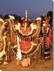 Oglala Sioux men dressed to the feathery nines for their ceremonial dances at the 2006 Oglala Lakota Nation Gathering on the Pine Ridge Indian Reservation, South Dakota