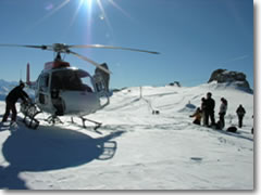 Heliskiing is the best way to commute to a glacier 10,000 feet up in the Swiss Alps