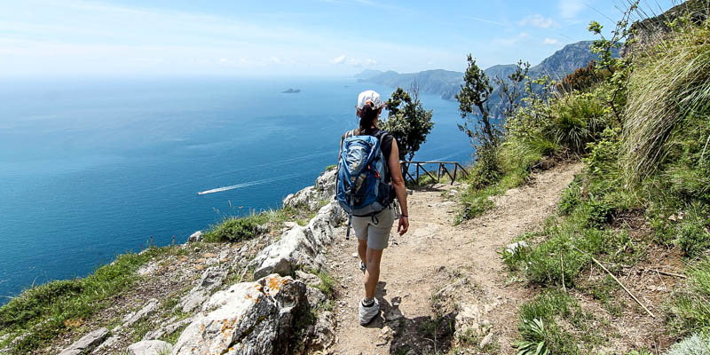 A vew from the Sentiero degli Dei above the Amalfi Coast. (Photo by donchili)