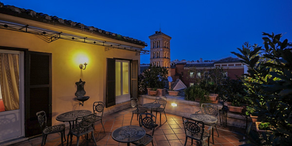 Rooftop sunset at Hotel Parlemento, Rome