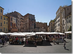 The morning market on Campo dei Fiori