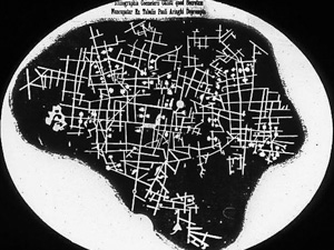 A map of the St. Calixtus catacombs tunnels