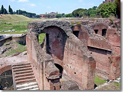 The ruins of the Circus Maximus cavea.