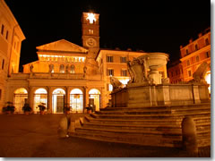 The church of Santa Maria in Trastevere in Rome.