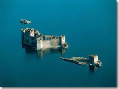 The Castelli di Cannero from the air