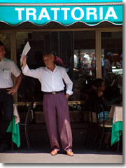 Avoid restaurants with touts trying to lure you in. In a country that loves its food like Italy, no decent restaurant has to resort to such carnival-barker tactics.