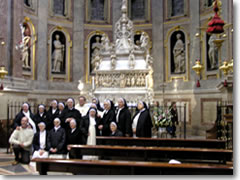 Even nuns go on vacation—this group is visiting the shrine of St. Domenic (whose tomb was partly sculpted by a very young Michelangelo) in the Basiclia di San Domenico in Bologna, Italy