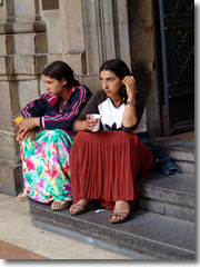 Gypsies begging outside a bank in Florence