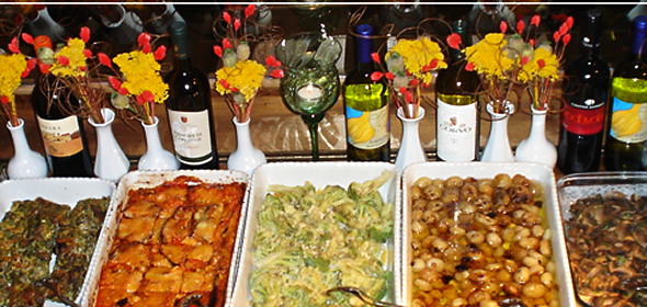 The antipasto spread at Al Giardino Restaurant, Taormina