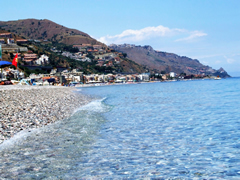 The beach at Letoianni, Taormina