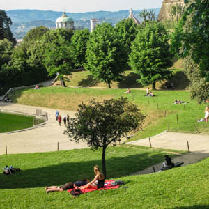 Relaxing in the Giardini di Boboli park behind the Palazzo Pitti of Florence