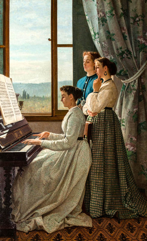 Silvestro Lega's Il Canto di uno Stornello (1868) in the Galleria d'Arte Moderna at the Palazzo Pitti, Florence.