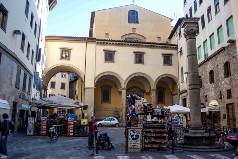 The exterior of the church of Santa Felicita, Florence. (Photo by Paul VanDerWerf)