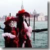 Masked and costumed Carnevale celebrants in Venice