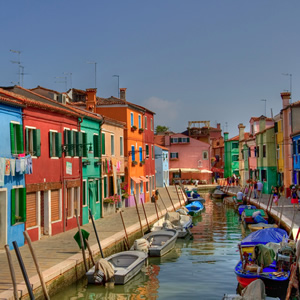 The island of Burano near Venice