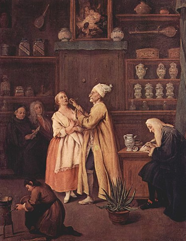 The Apothecary (1752) by Pietro Longhi in the Museo del '700 Veneziano in the Ca' Rezzonico, Venice