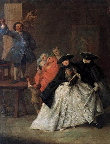 The Montebank (1757) by Pietro Longhi in the Museo del '700 Veneziano in the Ca' Rezzonico, Venice