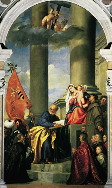 titian's Madonna of the Pesaro Family (1519/26) in I Frari church in Venice.