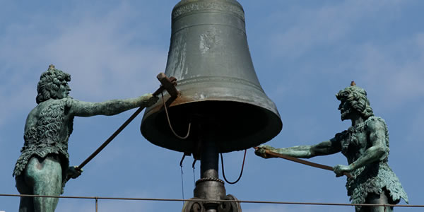 The Moors ringing the bell atop the Torre dell'Orologio in Venice  